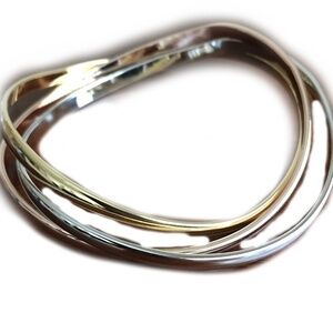 Tri Tone Intertwine Bangle Bracelet